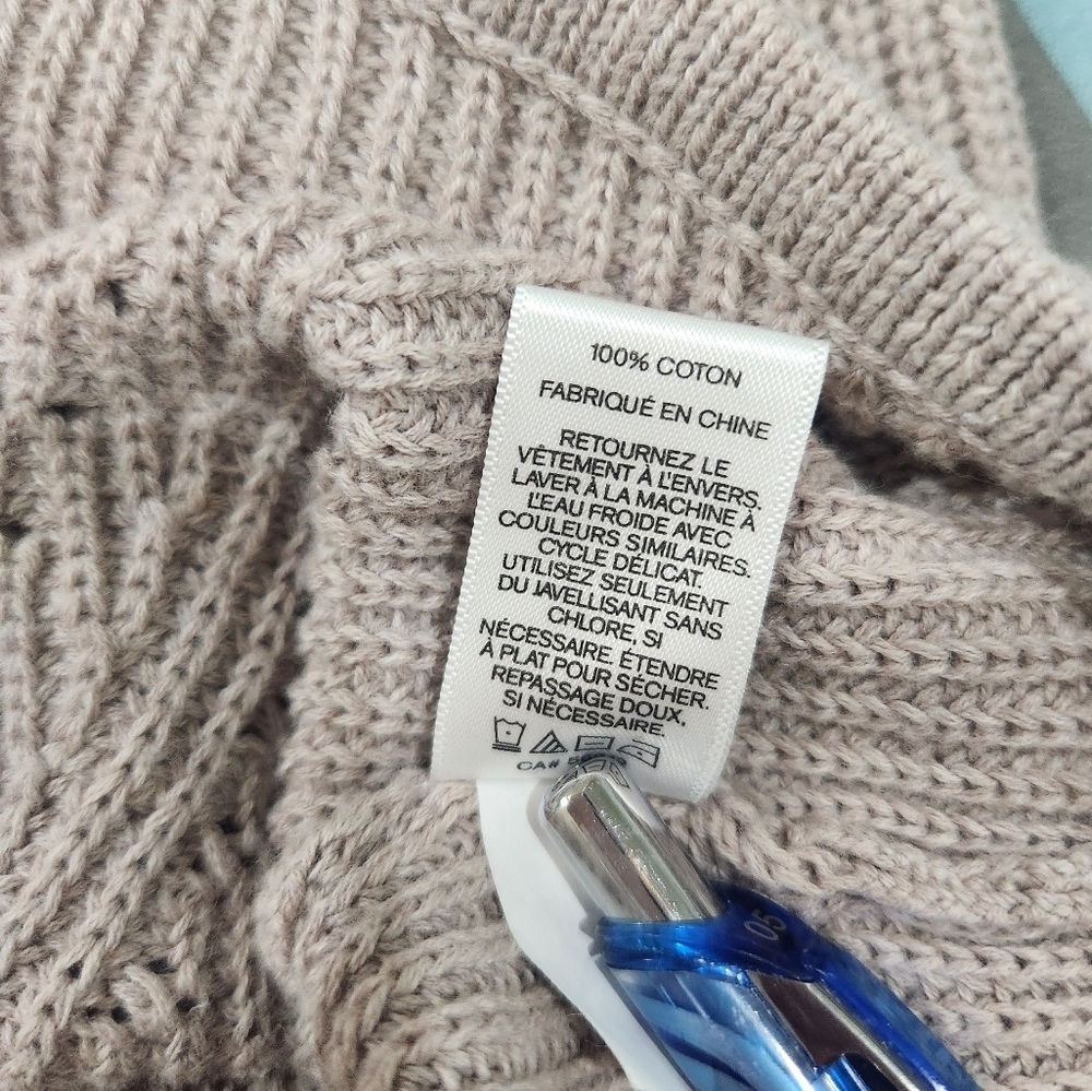 Express Women's V-Neck Sweater - Light Brown 100% Coton - Picture 9 of 11